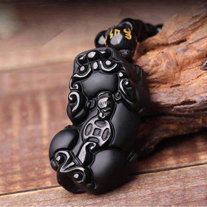Black Obsidian Pixiu Protection Necklace - Necklace - Inner Wisdom Store