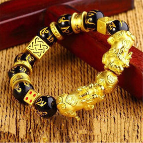 Gold-Plated Double Pixiu Wealth Bracelet - Bracelet - Inner Wisdom Store