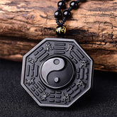 Yin and Yang Black Obsidian Positivity Necklace - Necklace - Inner Wisdom Store