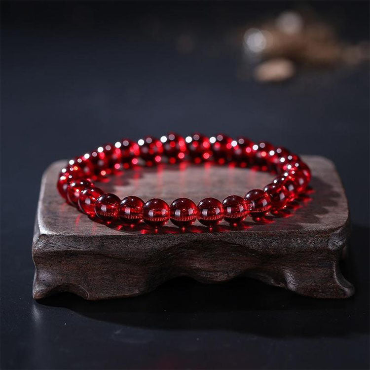 Red Garnet Stone Bead Bracelet - Bracelet - Inner Wisdom Store