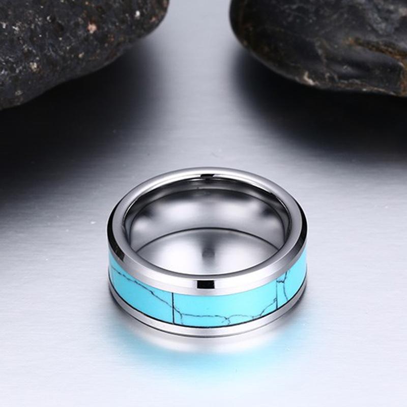 Natural Turquoise Tungsten Ring - Ring - Inner Wisdom Store
