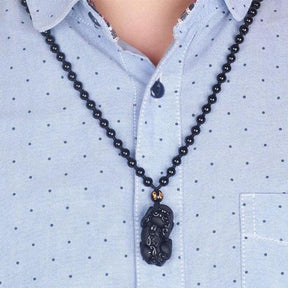 Black Obsidian Pixiu Protection Necklace - Necklace - Inner Wisdom Store