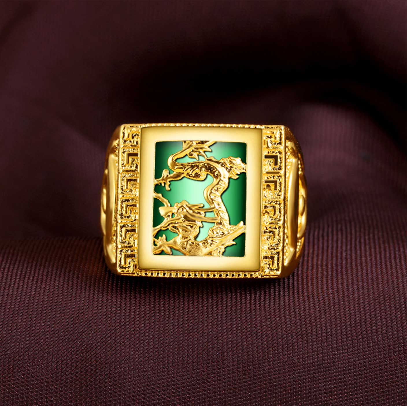 Agate Dragon Ring - For Abundance & Protection - Ring - Inner Wisdom Store