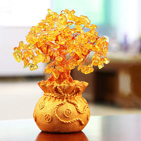Citrine Money Tree for Prosperity - Feng Shui Gemstone Ornament - Home Decor - Inner Wisdom Store