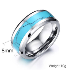 Natural Turquoise Tungsten Ring - Ring - Inner Wisdom Store