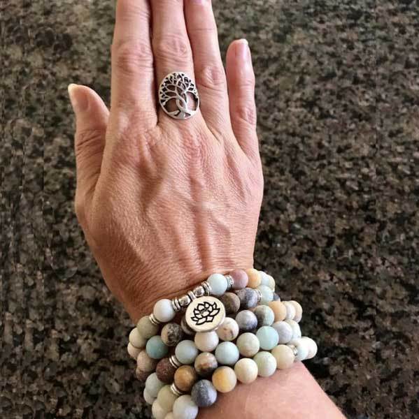 Buddhist Amazonite Mala Bracelet & Necklace - Bracelet - Inner Wisdom Store