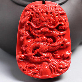 Cinnabar Dragon Pendant Necklace - Necklace - Inner Wisdom Store
