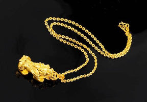 Gold Pixiu Necklace - Attracting Wealth - Necklace - Inner Wisdom Store