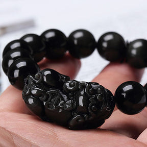 Black Obsidian Pixiu Bracelet - Bracelet - Inner Wisdom Store
