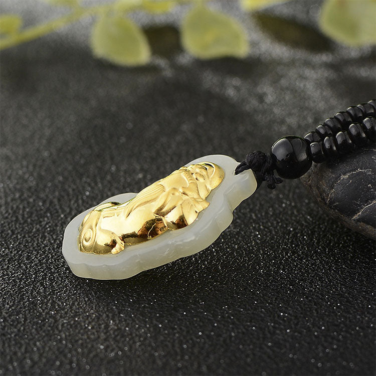 Golden Pixiu Hetian Jade Prosperity Necklace - Necklace - Inner Wisdom Store
