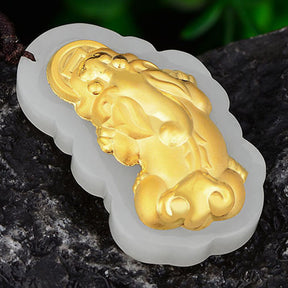 Golden Pixiu Hetian Jade Prosperity Necklace - Necklace - Inner Wisdom Store
