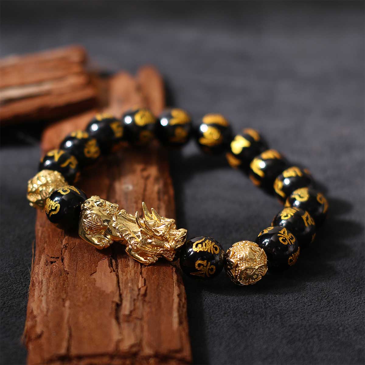 Black Obsidian Pixiu Feng Shui Wealth Bracelet - Bracelet - Inner Wisdom Store