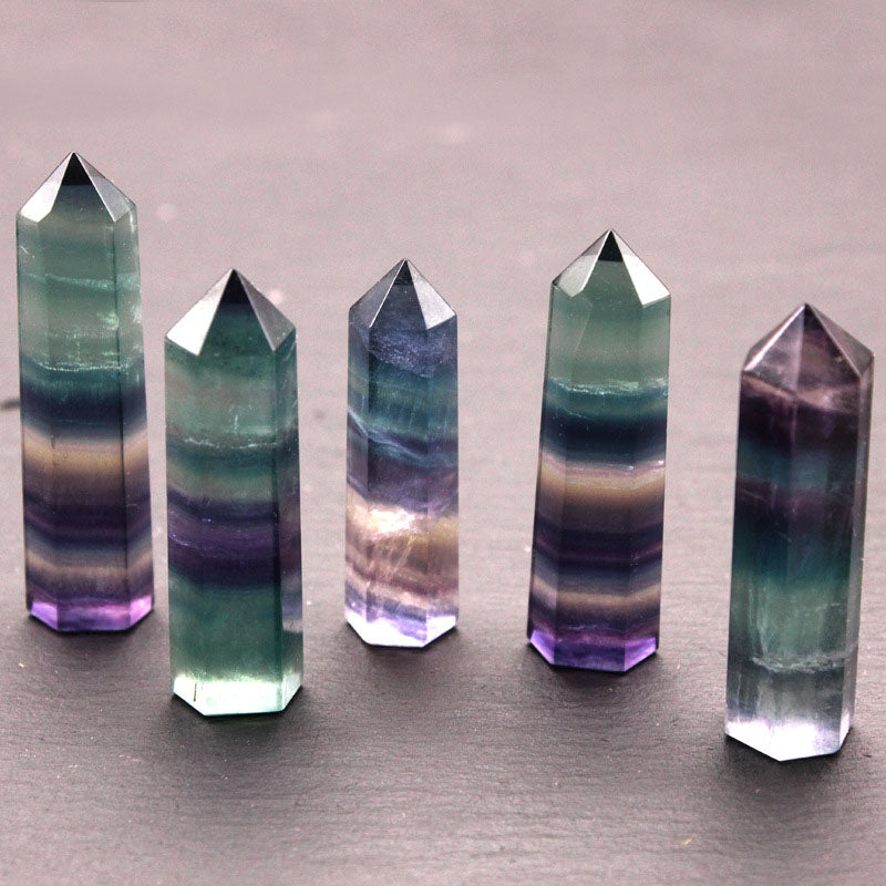 Natural Rainbow Fluorite Hexagonal Crystal Wand - Stones & Crystals - Inner Wisdom Store