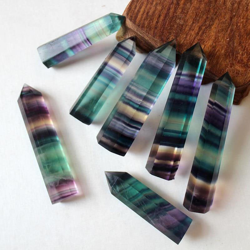 Natural Rainbow Fluorite Hexagonal Crystal Wand - Stones & Crystals - Inner Wisdom Store