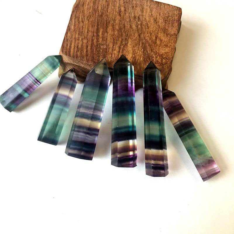 Natural Rainbow Fluorite Hexagonal Crystal Wand - Stones & Crystals - Inner Wisdom Store