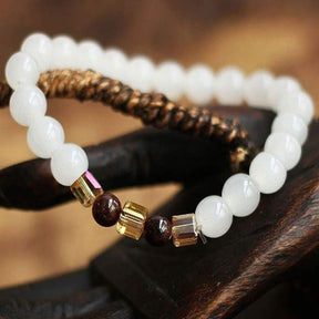Natural White Chalcedony Positivity Bracelet - Bracelet - Inner Wisdom Store