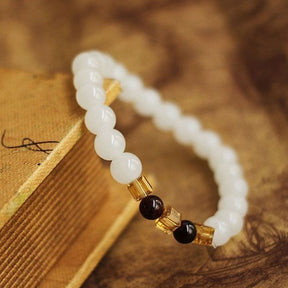Natural White Chalcedony Positivity Bracelet - Bracelet - Inner Wisdom Store