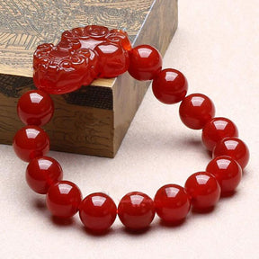 Red Agate Pixiu Bracelet for Wealth and Abundance - Bracelet - Inner Wisdom Store