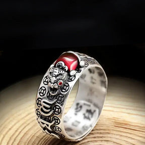 Red Garnet Stone Mantra Ring - Ring - Inner Wisdom Store