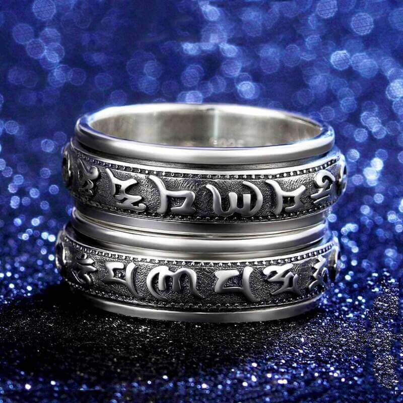 Tibetan Mani Mantra Wheel of Life Ring - Ring - Inner Wisdom Store